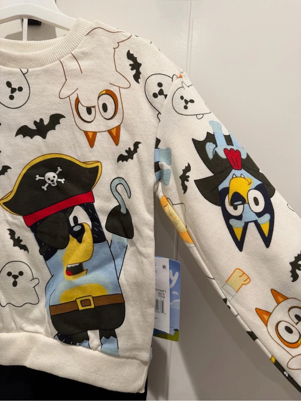 New 5T Bluey Sweatshirt Sweatpants Set Halloween Pirate Long Sleeve Kids Toddler